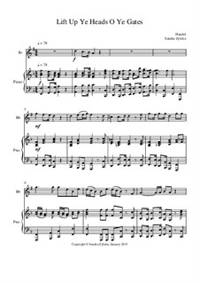 Lift Up Ye Heads, O Ye Gates: Score for two performers (in B Flat) by Georg Friedrich Händel