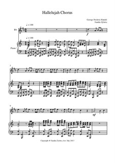 No.44 Hallelujah: Score for two performers (in B Flat) by Georg Friedrich Händel