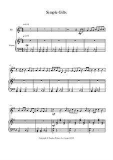 Simple Gifts: Score for two performers (in E Flat) by Joseph Brackett