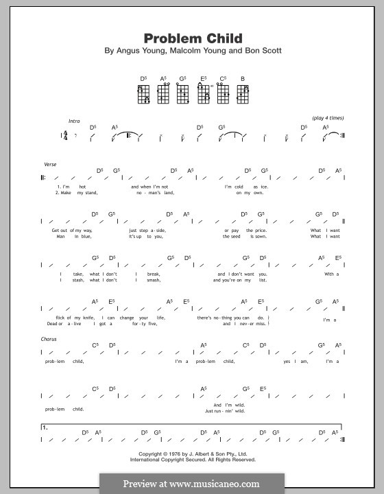 Problem Child (AC/DC) by A. Young, B. Scott, M. Young on MusicaNeo