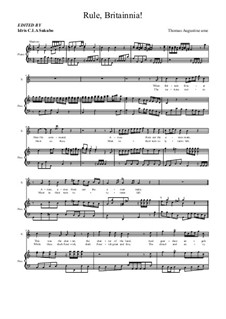 Rule Britannia: For soprano and piano by Thomas Augustine Arne