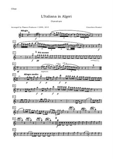 L'italiana in Algeri (The Italian Girl in Algiers): Overture, for oboe, violin, viola and cello - oboe part by Gioacchino Rossini