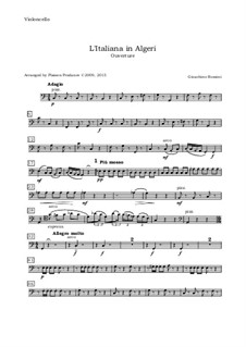 L'italiana in Algeri (The Italian Girl in Algiers): Overture, for oboe, violin, viola and cello - cello part by Gioacchino Rossini