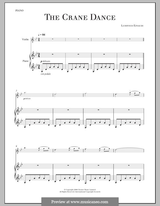 The Crane Dance: For violin and piano by Ludovico Einaudi