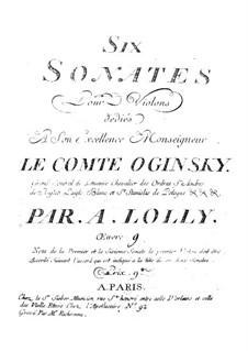 Six Sonatas for Two Violins, Op.9: Six Sonatas for Two Violins by Antonio Lolli