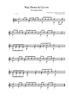 Way Down in Ca-i-ro: For guitar by Stephen Collins Foster