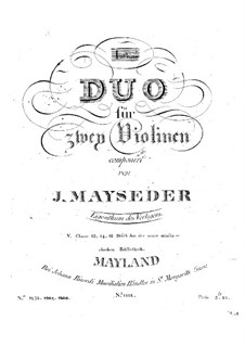 Three Duets for Two Violins: Parts by Joseph Mayseder