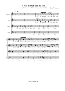It was a lover and his lass: For SATB choir by David W Solomons