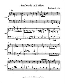 Sarabande in E Minor: Sarabande in E Minor by Mitch Boucher