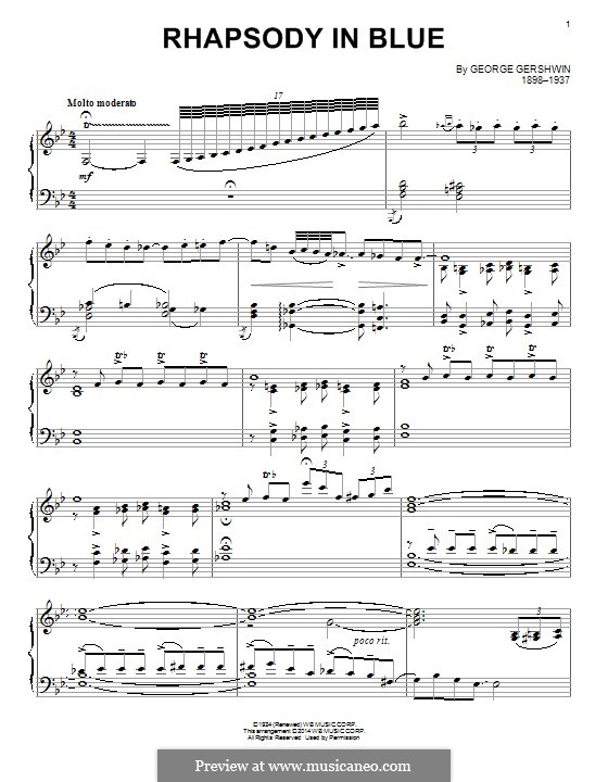Rhapsody in Blue: For piano by George Gershwin