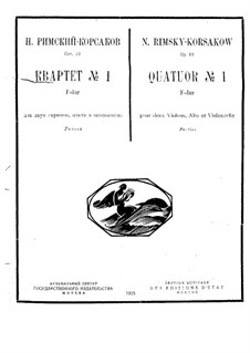 String Quartet in F Major, Op.12: Parts by Nikolai Rimsky-Korsakov