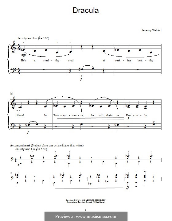 Dracula: For piano by Jeremy Siskind