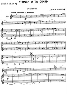 The Yeomen of the Guard: French horn part by Arthur Seymour Sullivan
