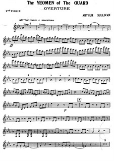 The Yeomen of the Guard: Violin II part by Arthur Seymour Sullivan