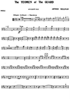 The Yeomen of the Guard: Viola part by Arthur Seymour Sullivan
