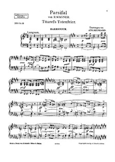 Titurel's Funeral: For harmonium and piano – harmonium part by Richard Wagner