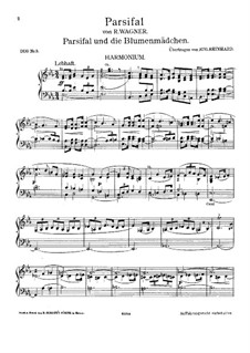 Parsifal and Flower Maidens: For harmonium and piano – harmonium part by Richard Wagner