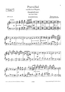 Gralsfeier: For harmonium and piano – harmonium part by Richard Wagner
