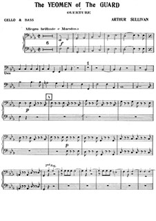 The Yeomen of the Guard: Cellos and double basses part by Arthur Seymour Sullivan