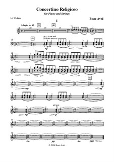 Concertino Religioso for Piano and Strings: Parts by Boaz Avni