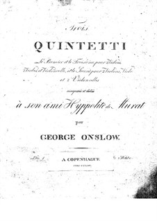 Three String Quintets No.1-3, Op.1: Complete set by Georges Onslow