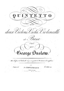 String Quintet No.5 in D Major, Op.18: Parts by Georges Onslow