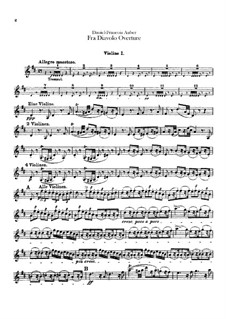 Overture: Violin I part by Daniel Auber