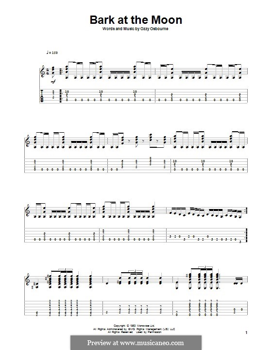 Bark at the Moon: For guitar with tab by Ozzy Osbourne