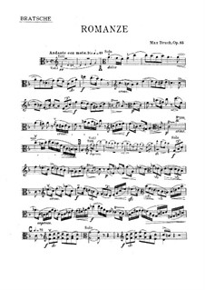 Romance for Viola and Orchestra, Op.85: Solo part by Max Bruch