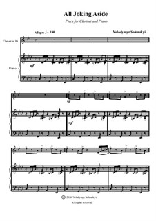 All Joking Aside: For clarinet and piano by Vladimir Solonskiy