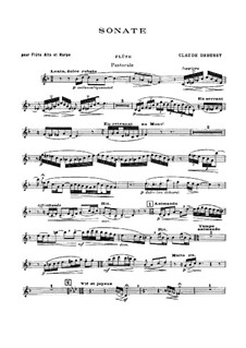 Sonata for Flute, Viola and Harp, L.137: Flute and viola parts by Claude Debussy