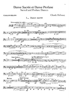 Two Dances for Harp and String Quintet, L.103: Cello part by Claude Debussy