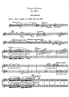 La mer (The Sea), L.109: Oboe and cor anglais parts by Claude Debussy