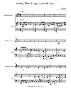 Come, Thou Long-Expected Jesus: Score for two performer (in B Flat) by Rowland Huw Prichard