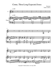Come, Thou Long-Expected Jesus: Score for two performer (in F) by Rowland Huw Prichard