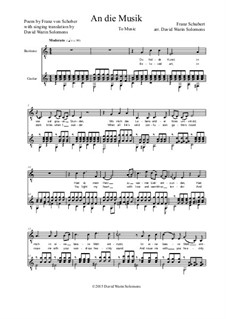 An die Musik (To Music), D.547 Op.88 No.4: For baritone and guitar by Franz Schubert