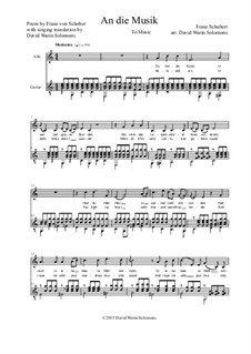 An die Musik (To Music), D.547 Op.88 No.4: For alto and guitar by Franz Schubert