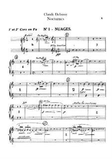 Three Nocturnes, L.91: French horn parts by Claude Debussy