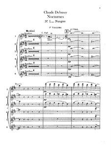 Three Nocturnes, L.91: Violins I parts by Claude Debussy