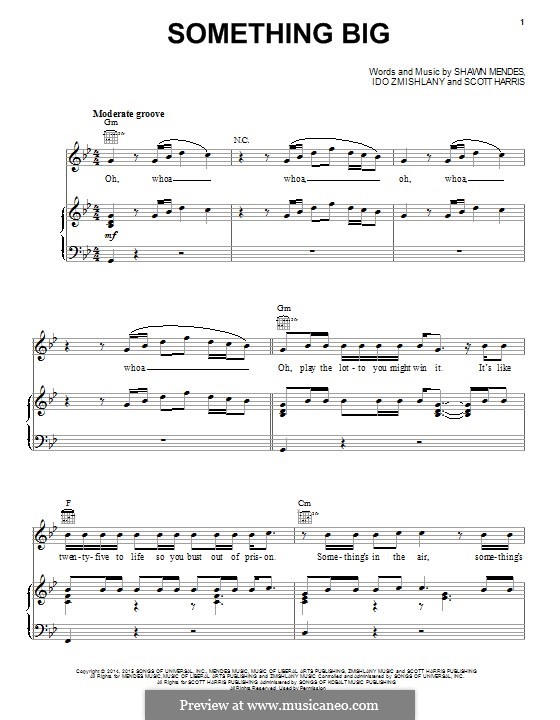 Something Big: For voice and piano (or guitar) by Scott Harris, Ido Zmishlany, Shawn Mendes