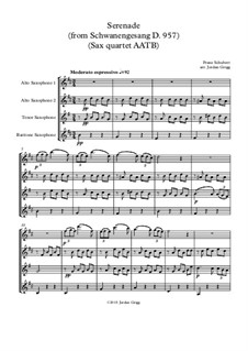No.4 Ständchen (Serenade): For sax quartet AATB by Franz Schubert