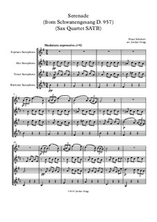 No.4 Ständchen (Serenade): For sax quartet SATB by Franz Schubert