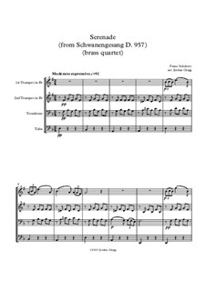 No.4 Ständchen (Serenade): For brass quartet by Franz Schubert