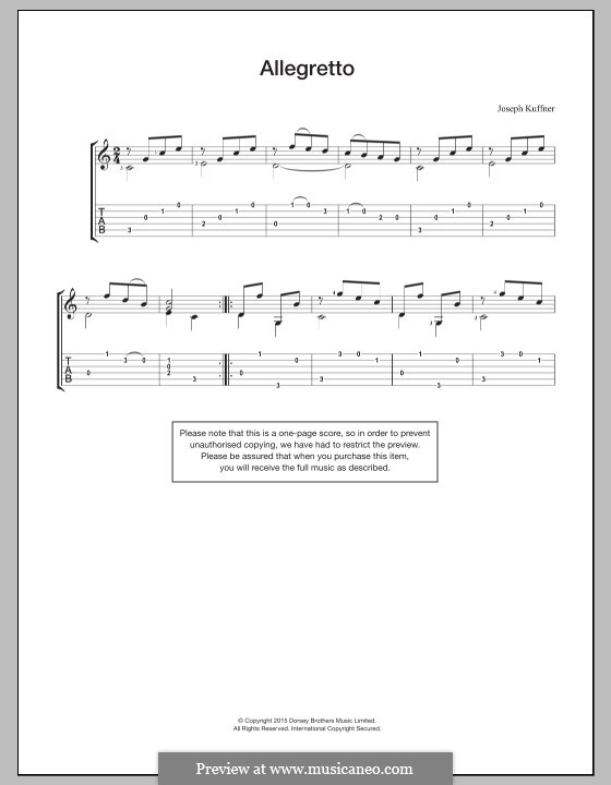 Allegretto by J. Küffner - sheet music on MusicaNeo