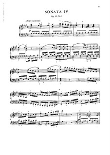 Three Sonatas for Piano, Op.10: No.1 in A Major, Craw 60 by Jan Ladislav Dussek