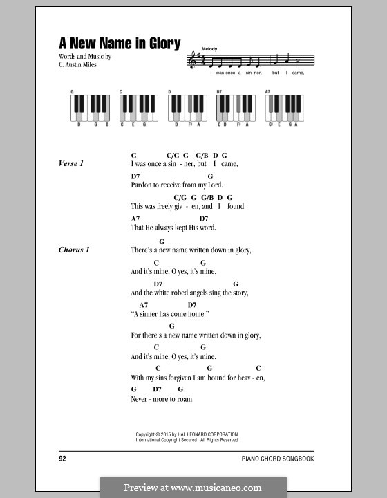 A New Name in Glory: Lyrics and chords by Charles Austin Miles