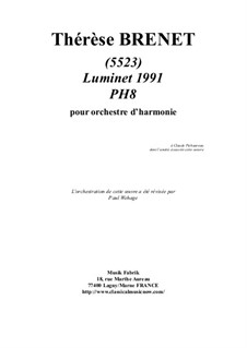 (5523) Luminet 1991 PH8 for Concert Band: Score and parts by Thérèse Brenet