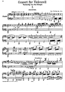 Concerto for Cello and Orchestra in B Minor, B.191 Op.104: Version for piano four hands by Antonín Dvořák