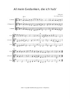 All mein Gedanken, die ich hab': Trio für Violinen oder andere Melodieinstrumente, Op.01031 by folklore