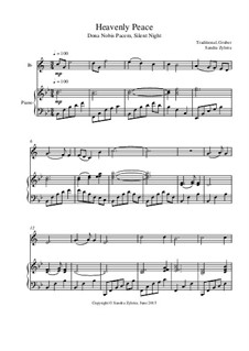 Heavenly Peace: Score for two performers (in B Flat) by Franz Xaver Gruber, Unknown (works before 1850)